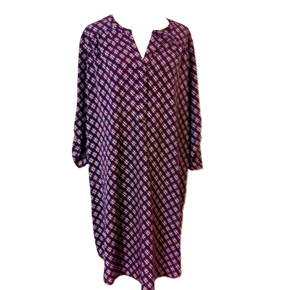 41 Hawthorn Dresses & Skirts - 41 Hawthorn Stitch Fix Jimena Shirt Dress Purple Geometric Print XXL EUC Workwea